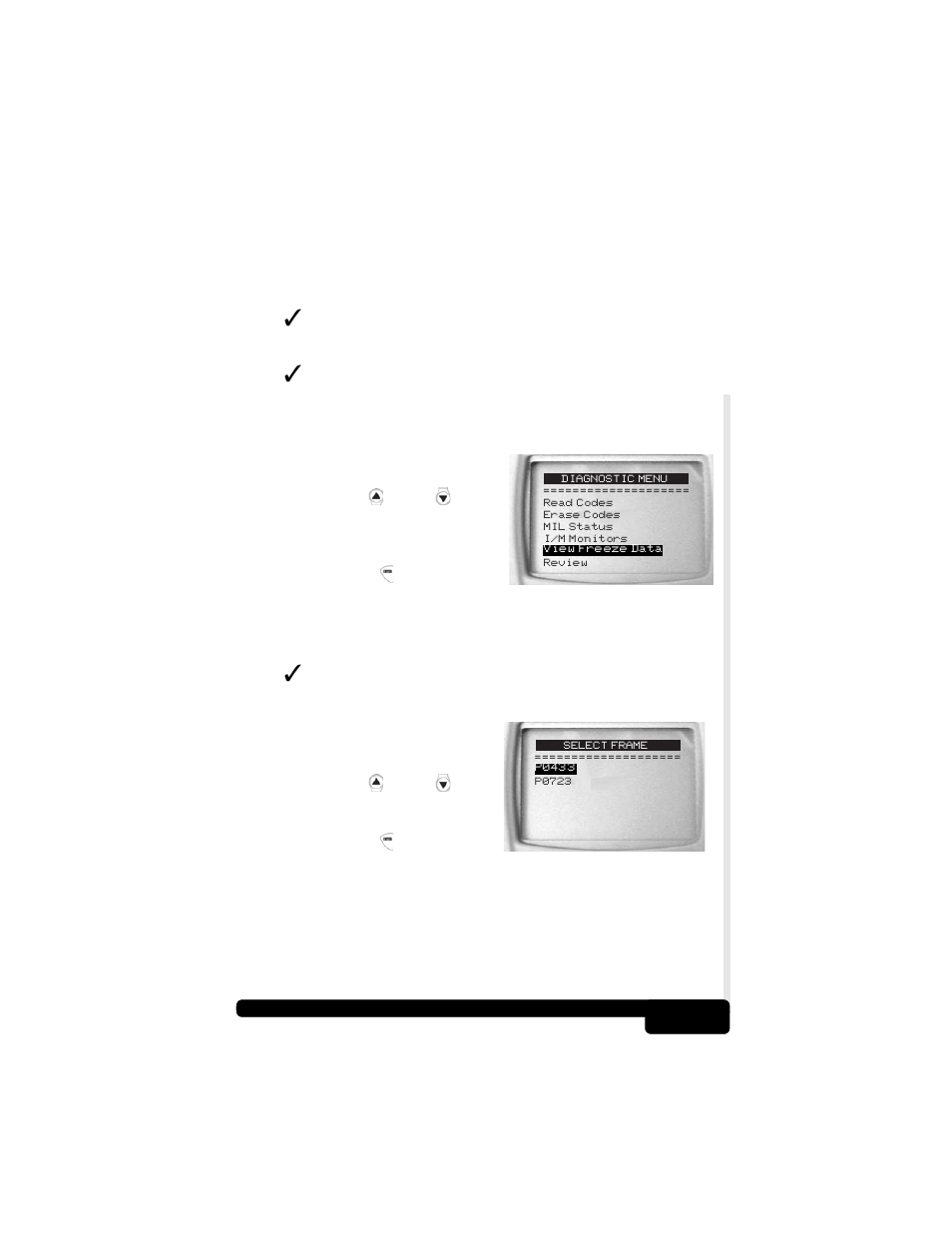 View freeze data, View freeze data -9, 9 view freeze data | Actron CP9175 OBD II AutoScanner User Manual | Page 33 / 66