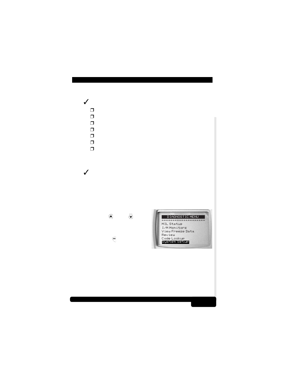 Section 4 - system setup / test, System setup, System setup / test 4 | System setup -1 | Actron CP9175 OBD II AutoScanner User Manual | Page 39 / 66