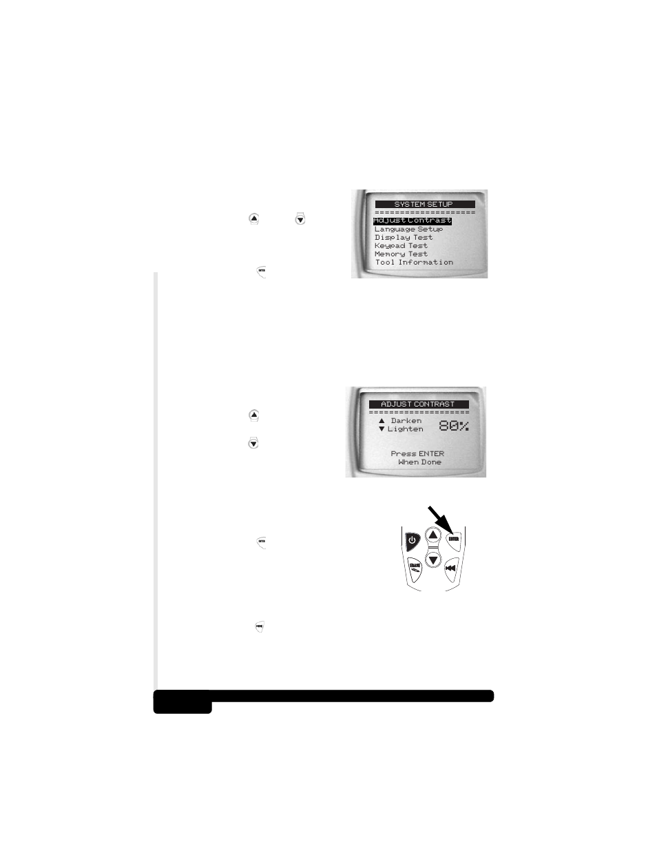 Adjusting display contrast, Adjusting display contrast -2 | Actron CP9175 OBD II AutoScanner User Manual | Page 40 / 66