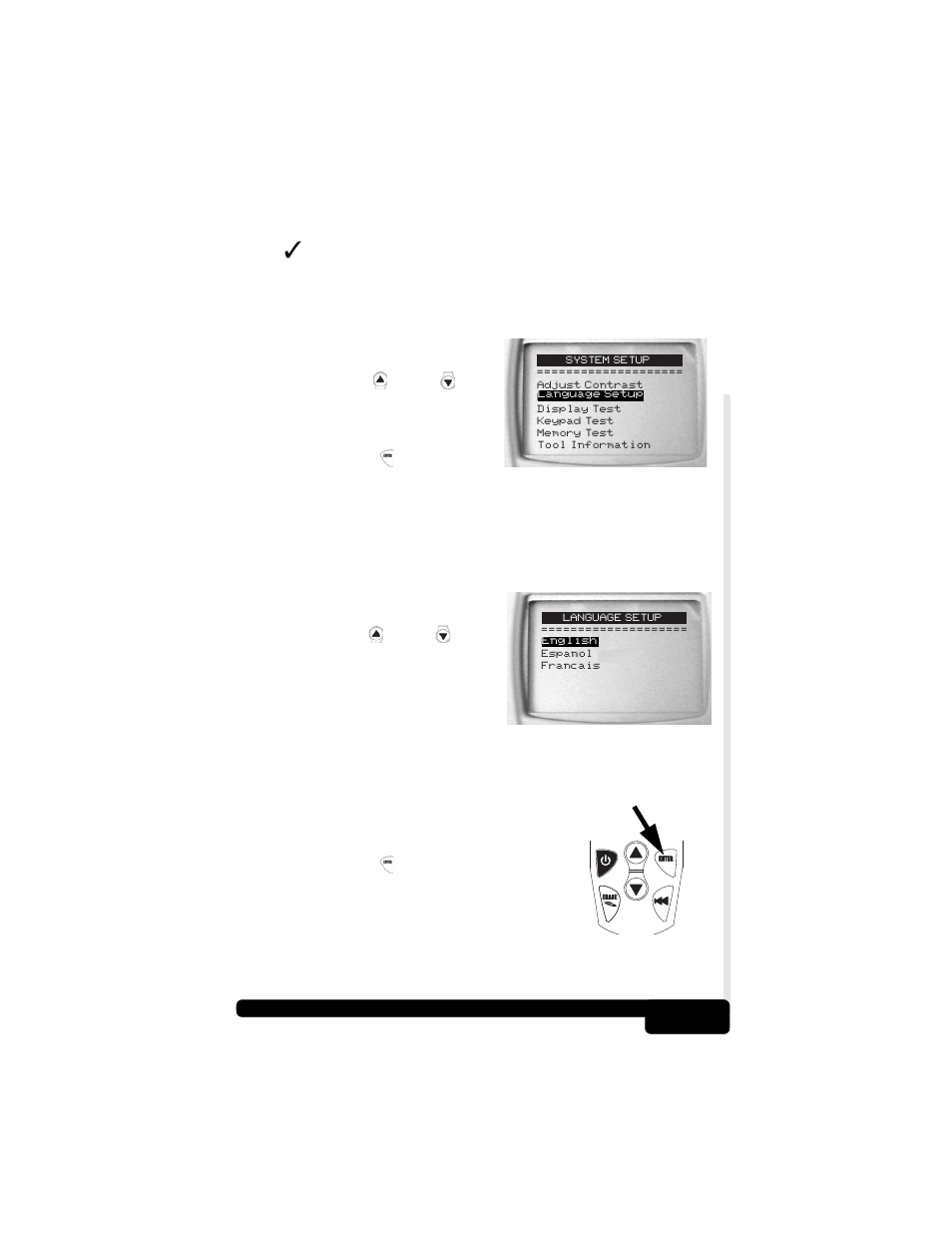 Language setup, Language setup -3 | Actron CP9175 OBD II AutoScanner User Manual | Page 41 / 66