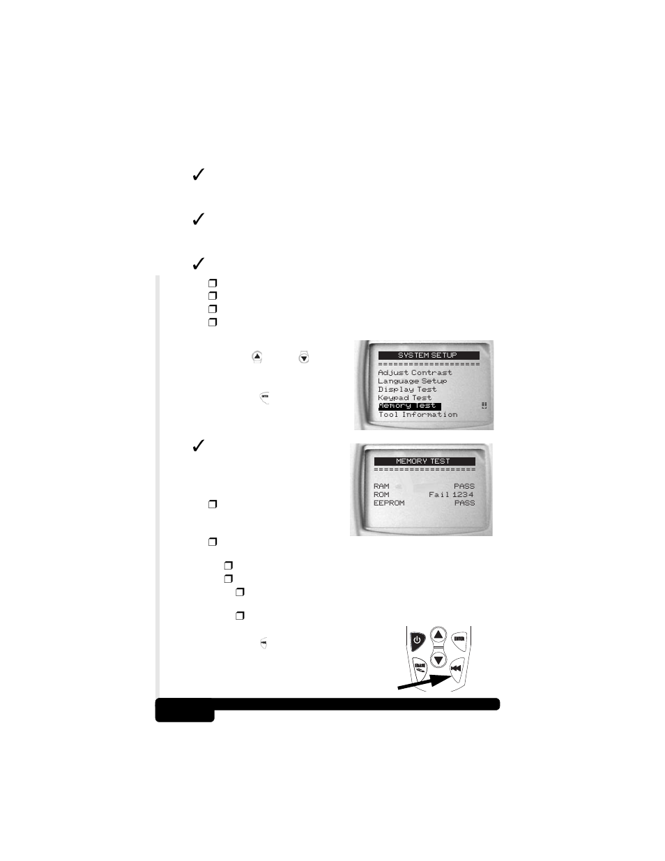 Memory test, Memory test -6 | Actron CP9175 OBD II AutoScanner User Manual | Page 44 / 66