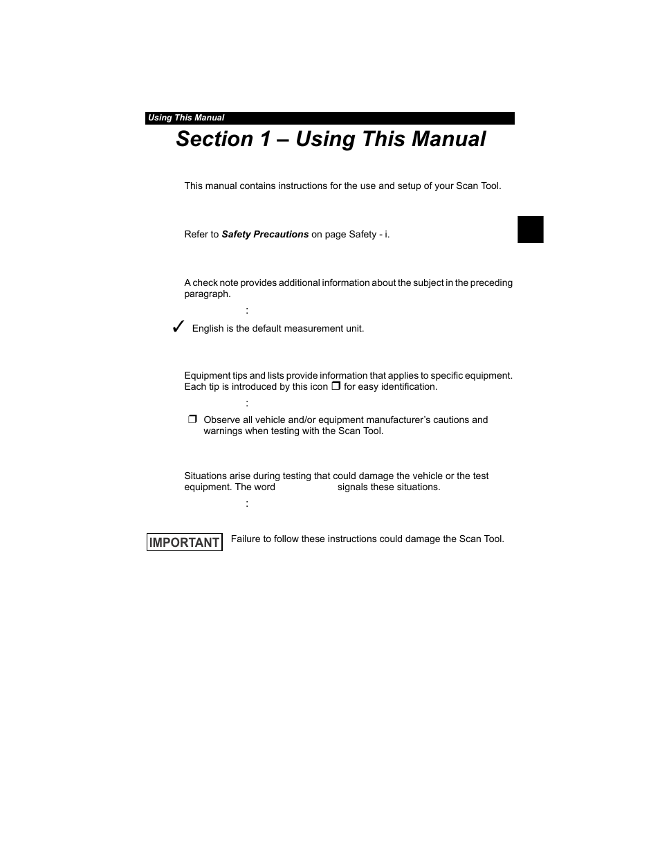Section 1 – using this manual | Actron AutoScanner® Plus CP9580A User Manual | Page 15 / 126