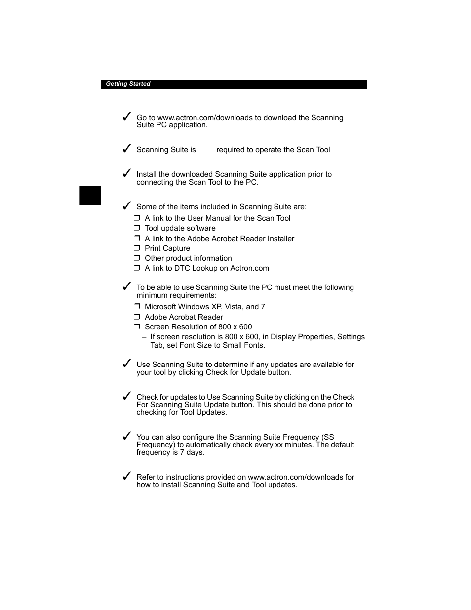 Download scanning suite -2, Download scanning suite | Actron AutoScanner® Plus CP9580A User Manual | Page 18 / 126