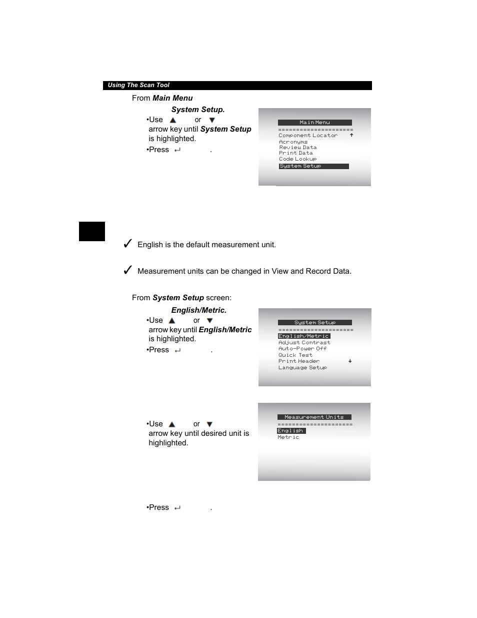 Changing measurement units -6, Changing measurement units | Actron AutoScanner® Plus CP9580A User Manual | Page 30 / 126