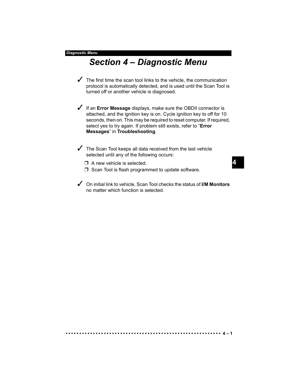 Section 4 – diagnostic menu | Actron AutoScanner® Plus CP9580A User Manual | Page 57 / 126