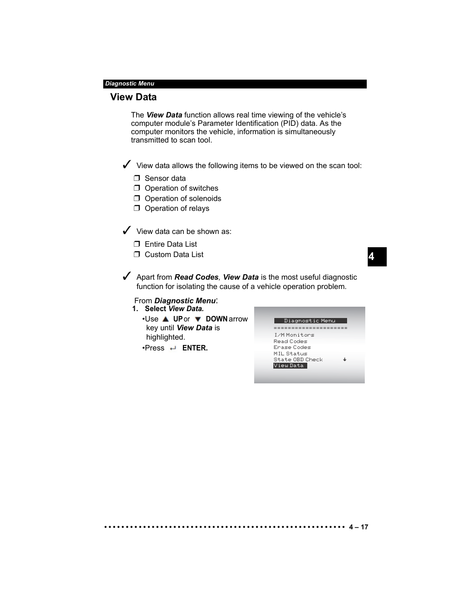 View data | Actron AutoScanner® Plus CP9580A User Manual | Page 73 / 126