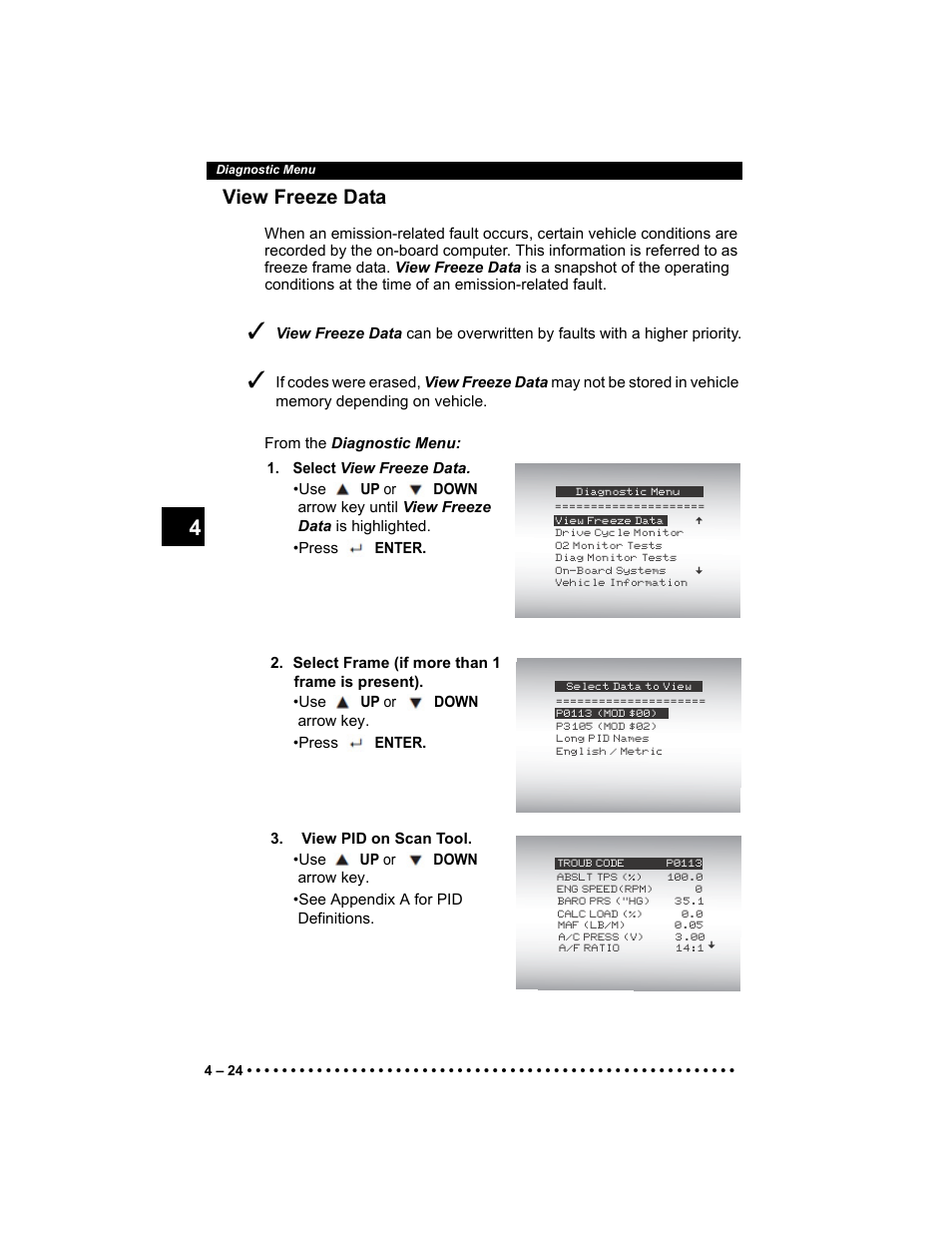 View freeze data | Actron AutoScanner® Plus CP9580A User Manual | Page 80 / 126