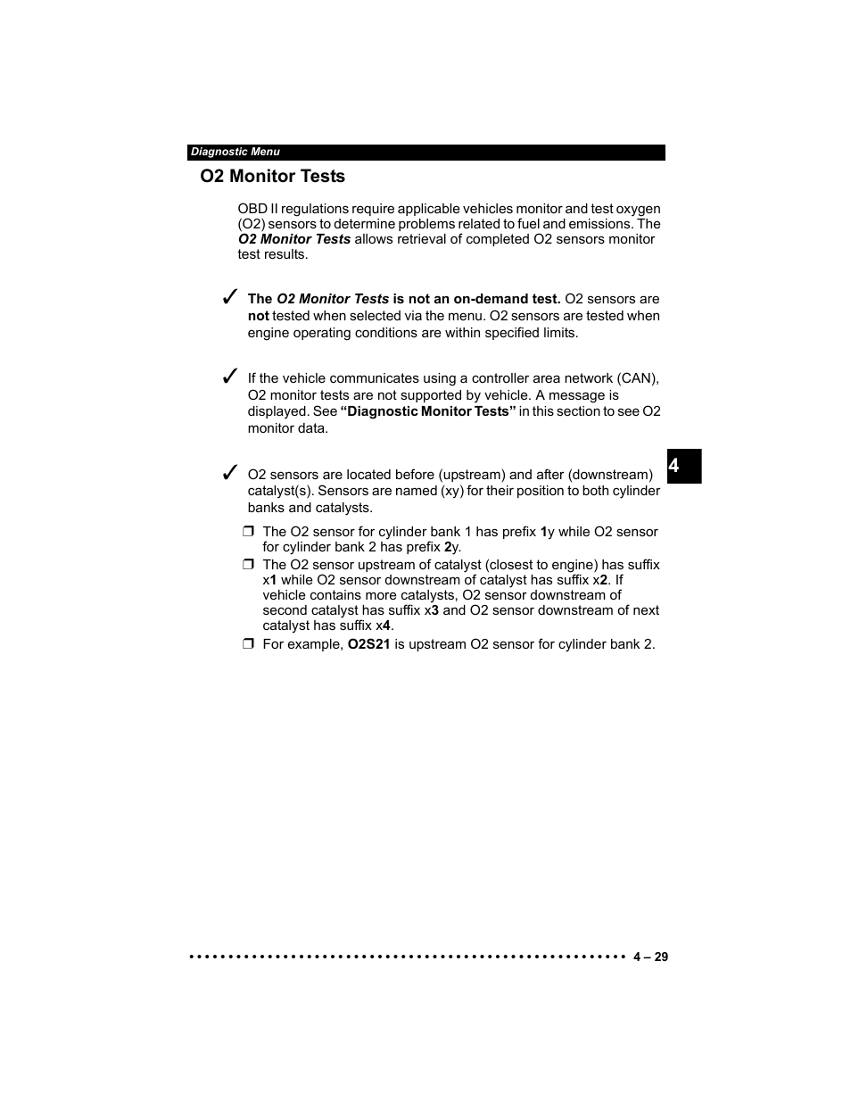 O2 monitor tests | Actron AutoScanner® Plus CP9580A User Manual | Page 85 / 126