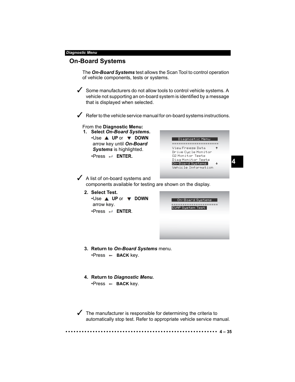 On-board systems | Actron AutoScanner® Plus CP9580A User Manual | Page 91 / 126