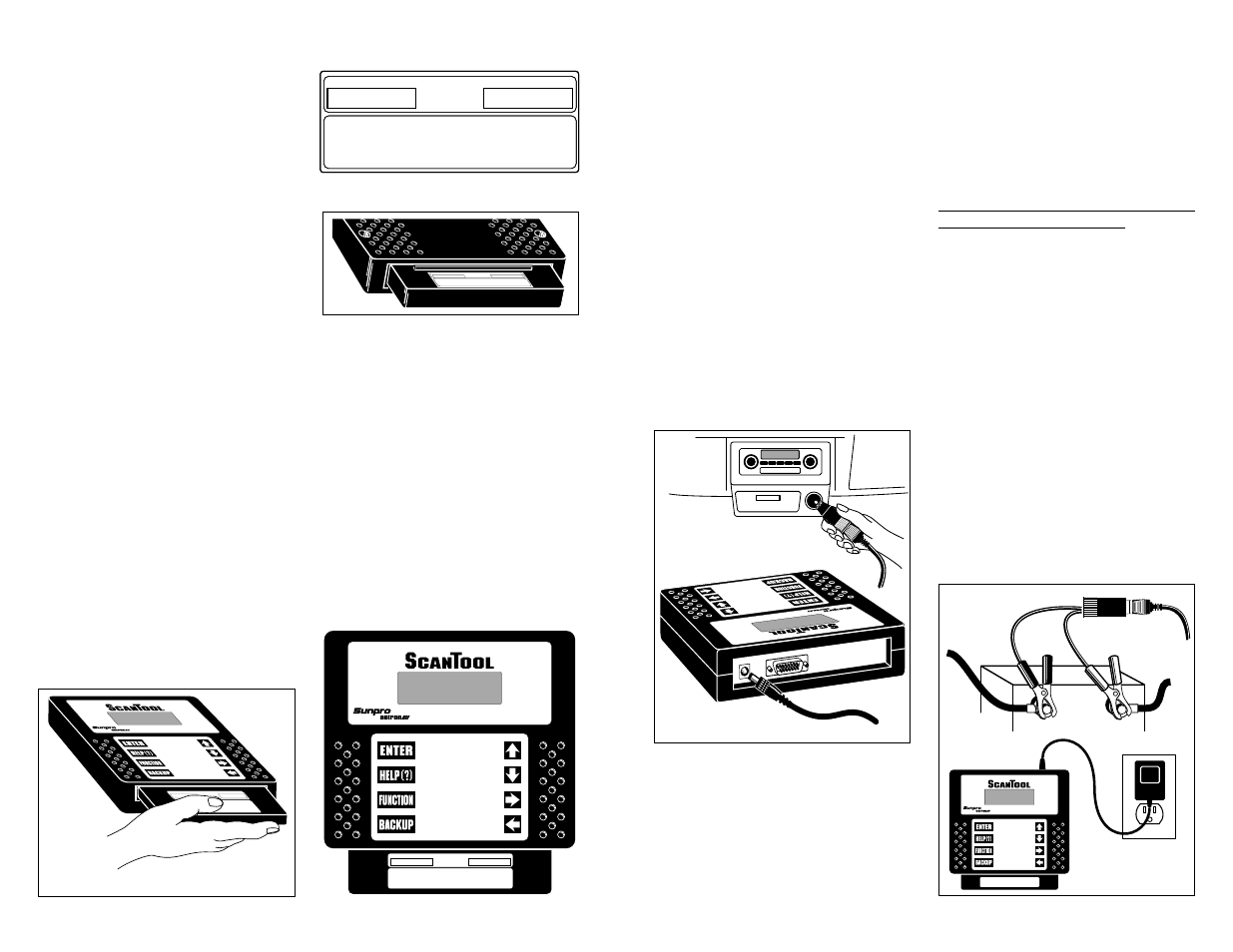 Serial no. model no. actron mfg. © copyright 1995, Up down right left ® by ® tm, 5 power cables and vehicle adapters | Up dow n right left ® by ® tm | Actron CP9110 Scan Tool User Manual | Page 4 / 15