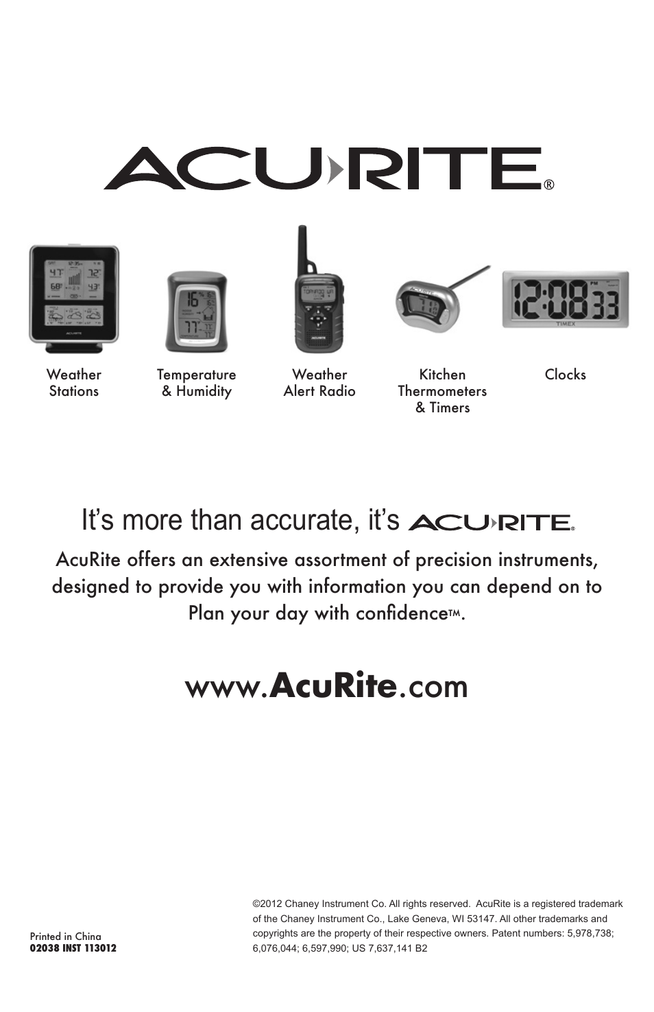 It’s more than accurate, it’s | AcuRite 02038W Weather Station User Manual | Page 16 / 16