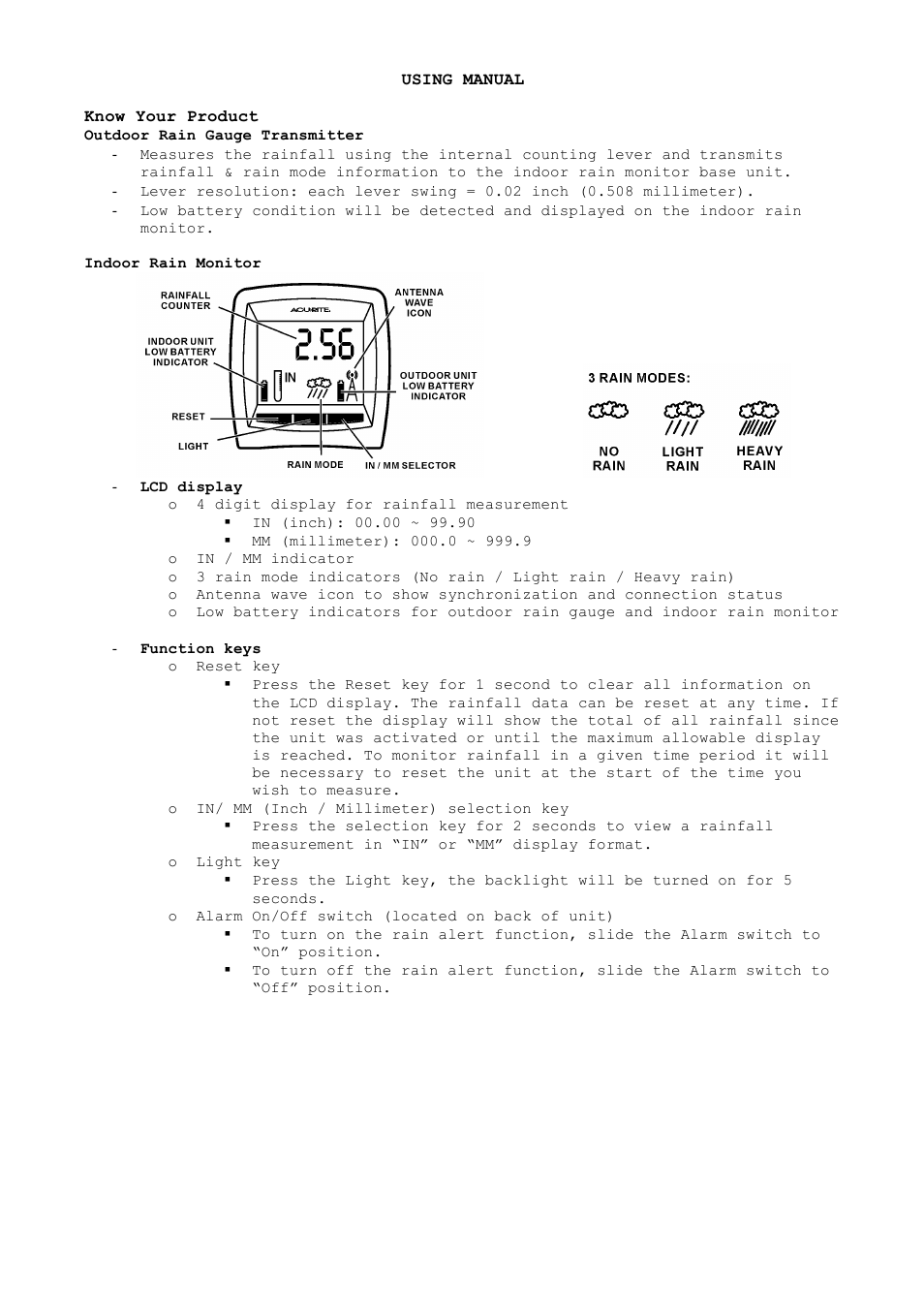 AcuRite 00896 Rain Gauge User Manual | Page 2 / 5