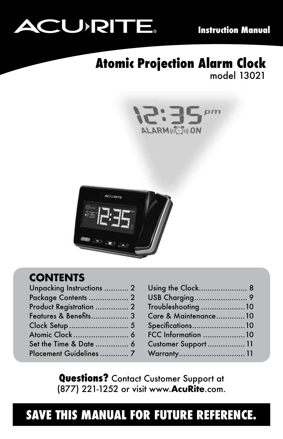 AcuRite 13021 Alarm Clock User Manual | 12 pages