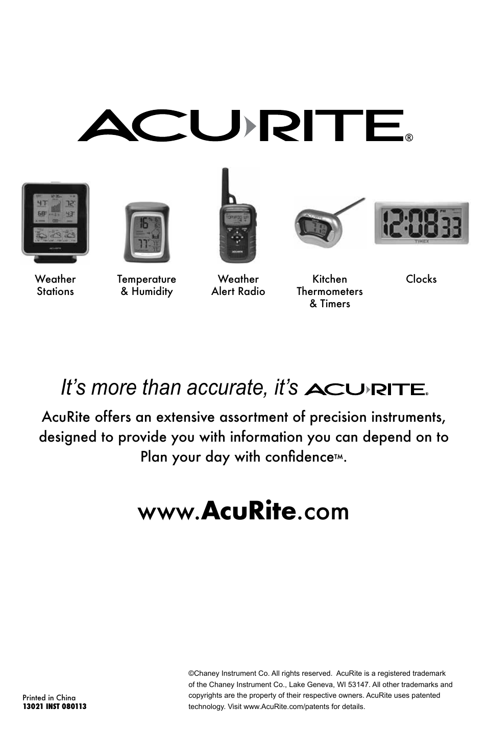 It’s more than accurate, it’s | AcuRite 13021 Alarm Clock User Manual | Page 12 / 12