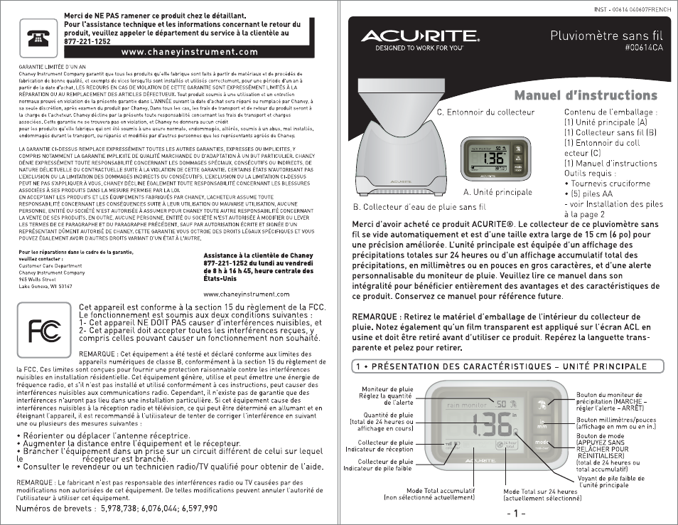 00614 - inst07 fr.pg11.pdf | AcuRite 00614 Rain Gauge User Manual | Page 11 / 16