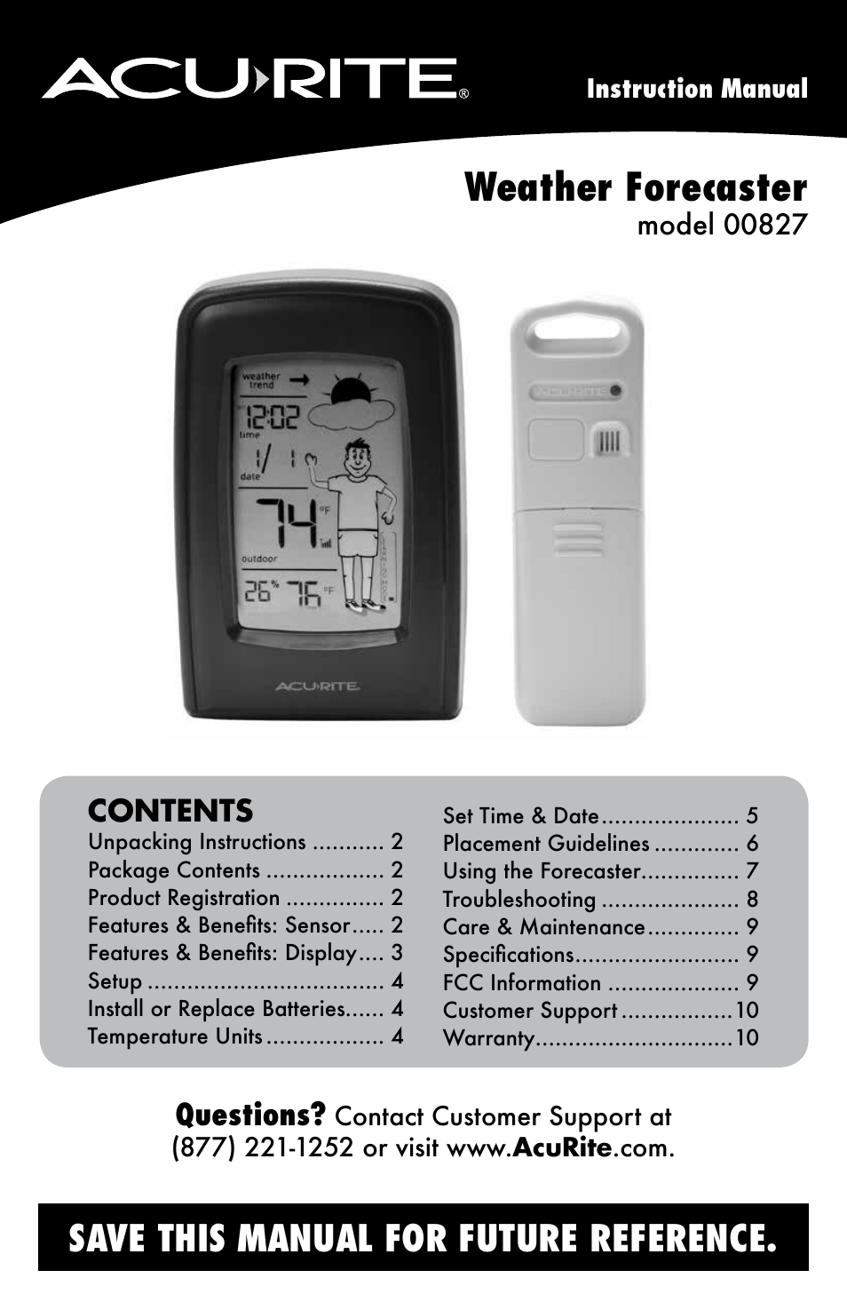 AcuRite 00827 Weather Station User Manual | 12 pages