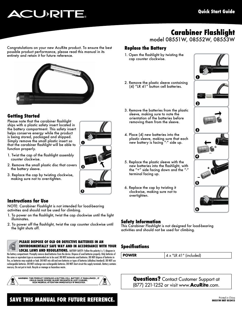 AcuRite 08553W Weather Radio User Manual | 1 page