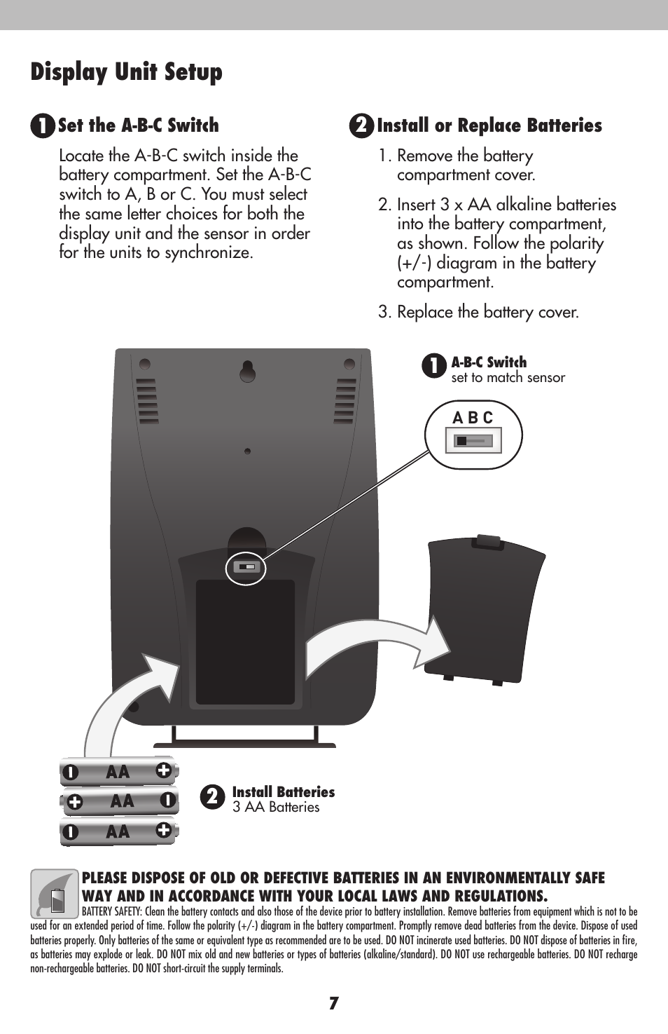 Display unit setup | AcuRite 00634 Weather Station User Manual | Page 7 / 16