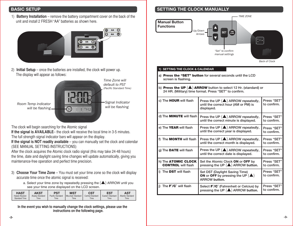 75322a1 inst 2/3 | AcuRite 75322 Clock User Manual | Page 2 / 2