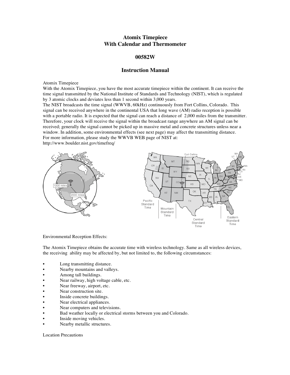 AcuRite 00582 Clock User Manual | 4 pages