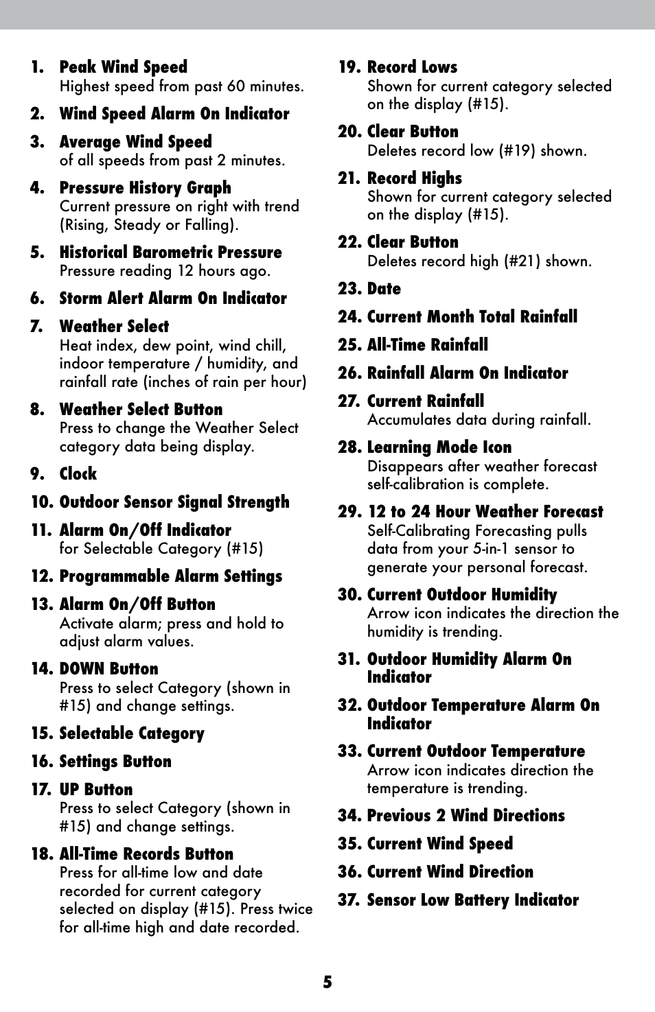 AcuRite 01602BPDI Weather Station User Manual | Page 5 / 22