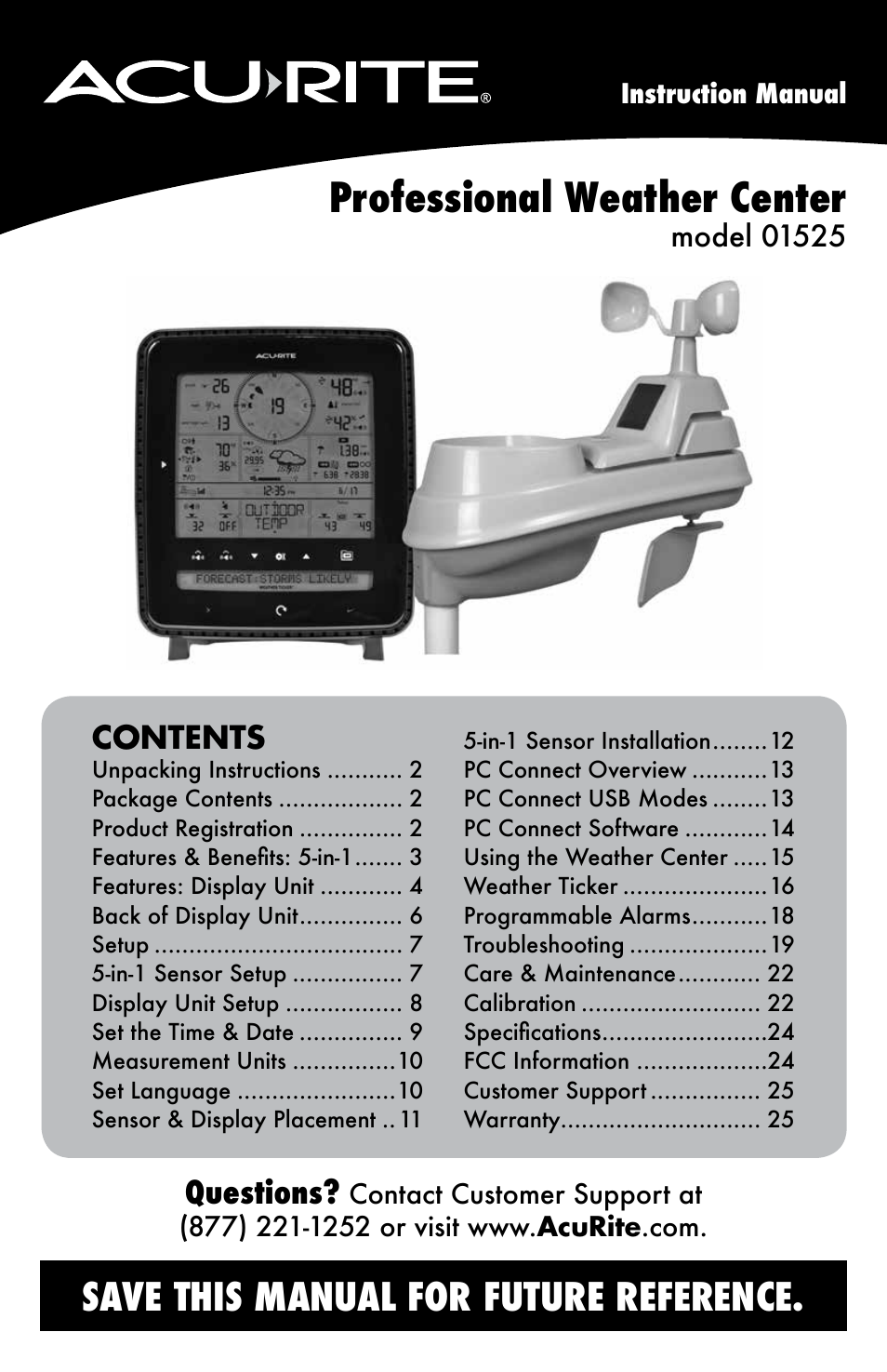 AcuRite 01525 Weather Station User Manual | 26 pages