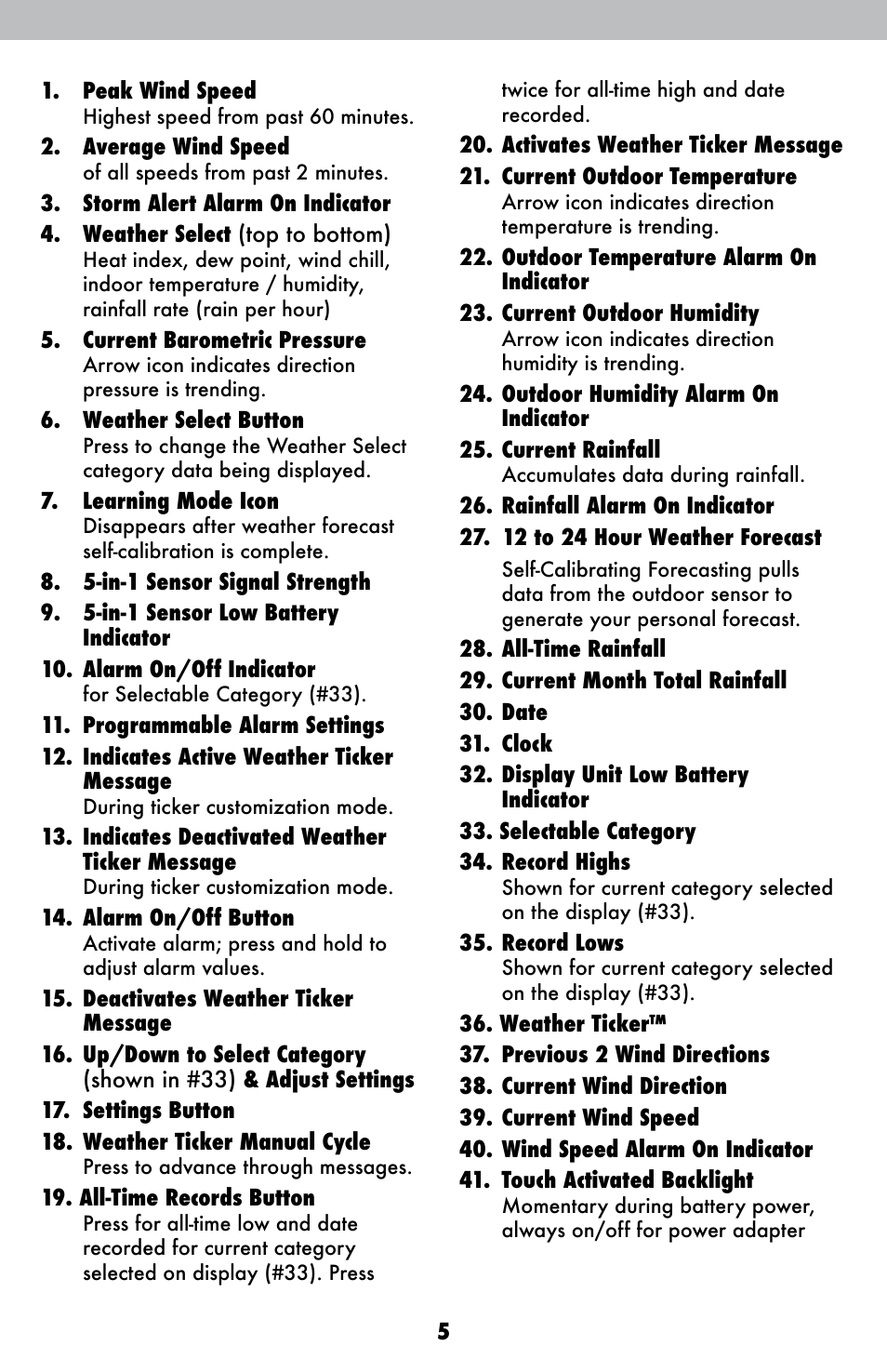 AcuRite 01525 Weather Station User Manual | Page 5 / 26