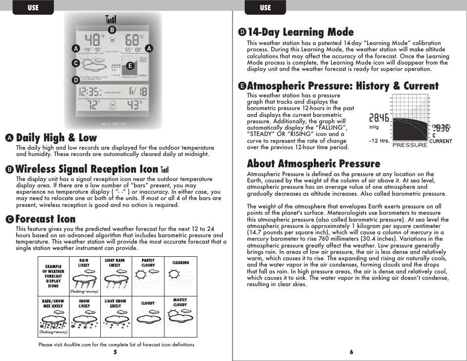 AcuRite 01098 Weather Station User Manual | Page 4 / 6