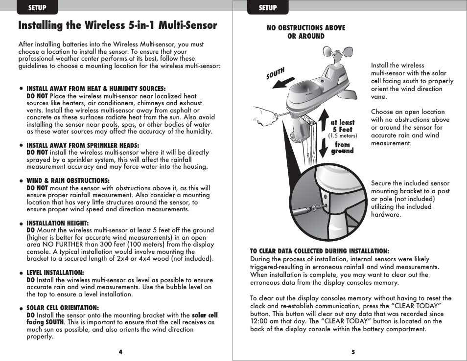 Installing the wireless 5-in-1 multi-sensor | AcuRite 01035 Weather Station User Manual | Page 4 / 17
