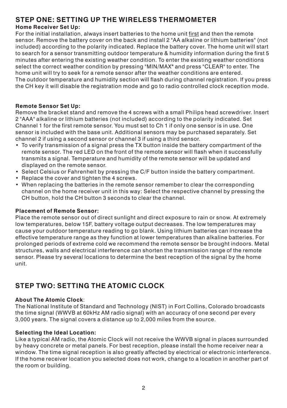 AcuRite 00787 Weather Station User Manual | Page 2 / 5