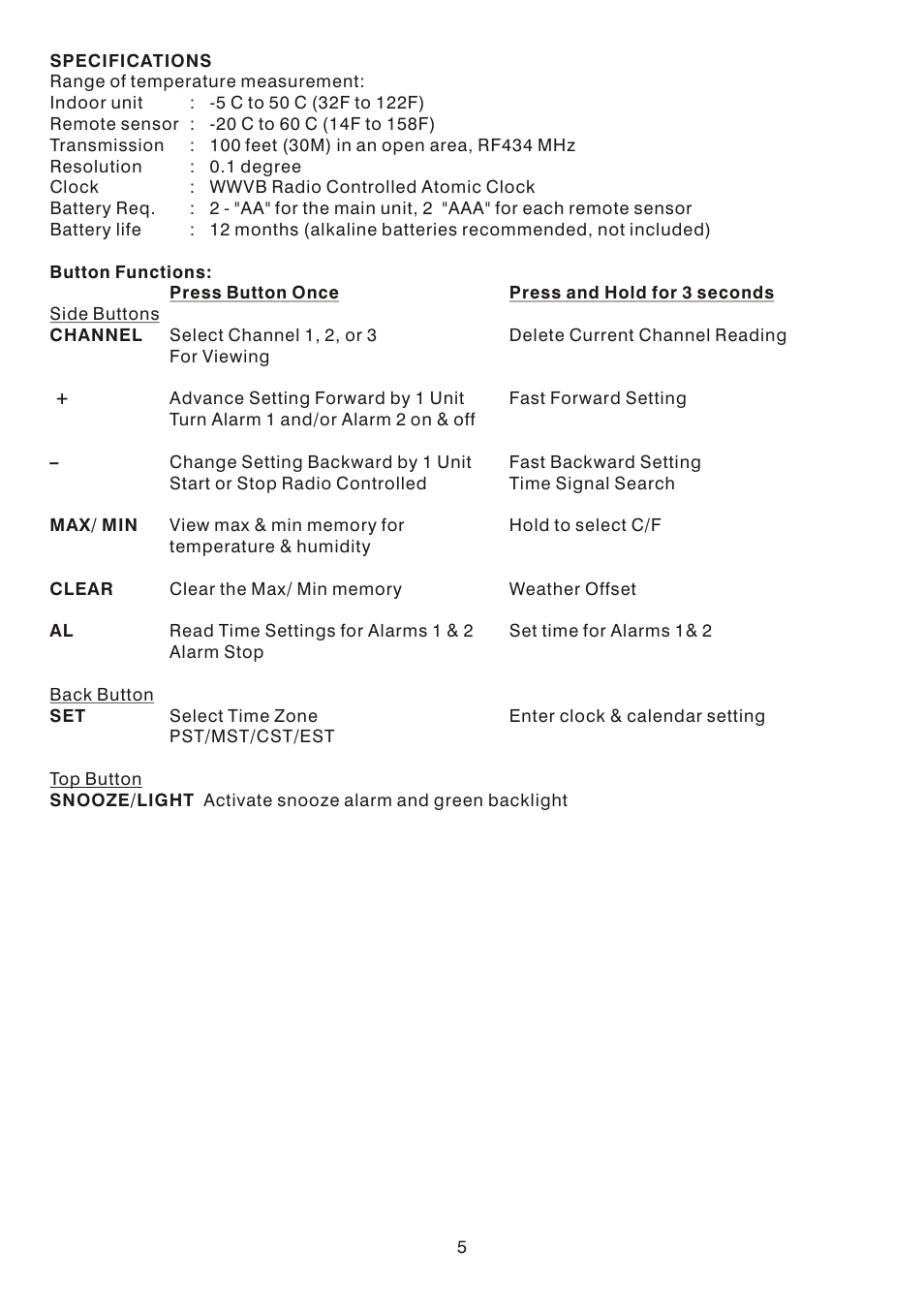 AcuRite 00787 Weather Station User Manual | Page 5 / 5