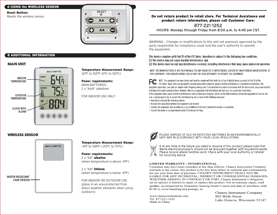 00604 - pg3.pdf | AcuRite 00604A1 Weather Station User Manual | Page 3 / 3