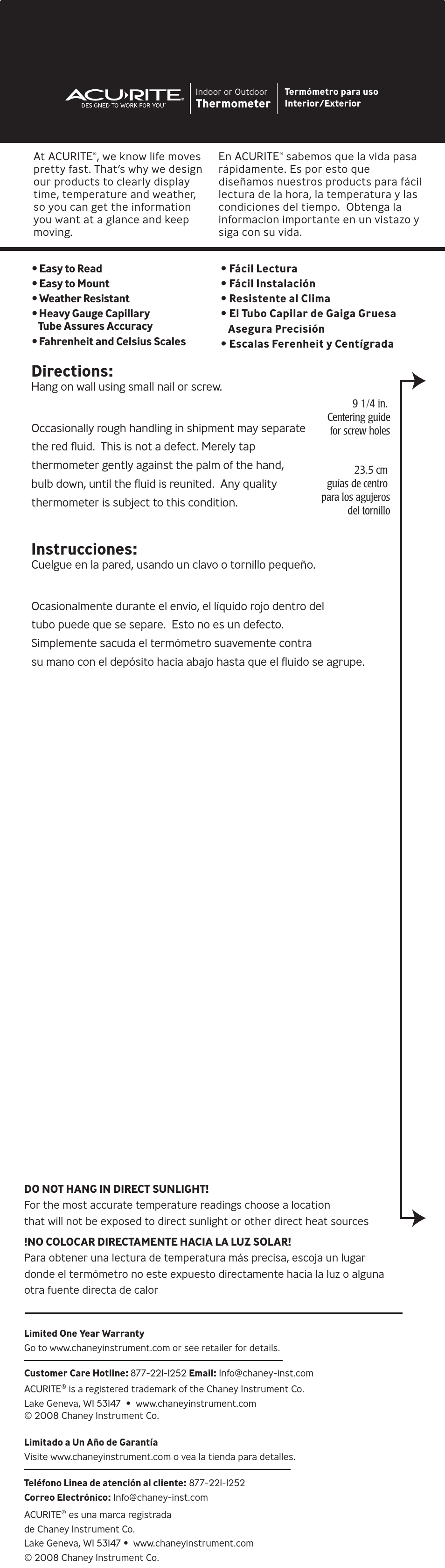 AcuRite 00880 Thermometer User Manual | 1 page