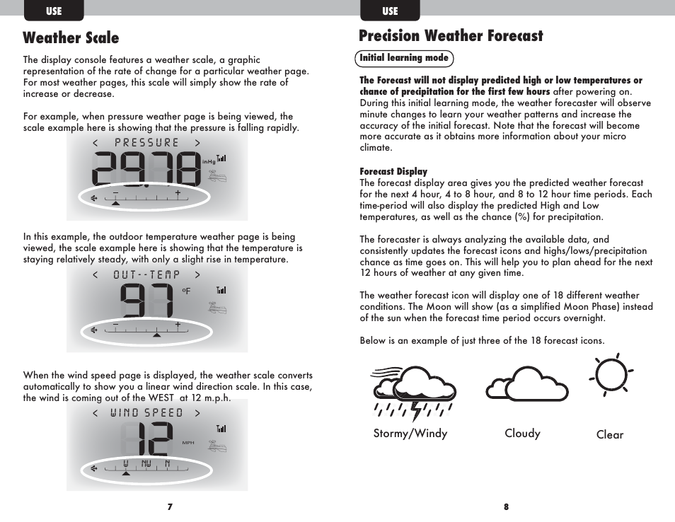 Precision weather forecast, Weather scale | AcuRite 01055 AcuLink Weather Station User Manual | Page 5 / 12