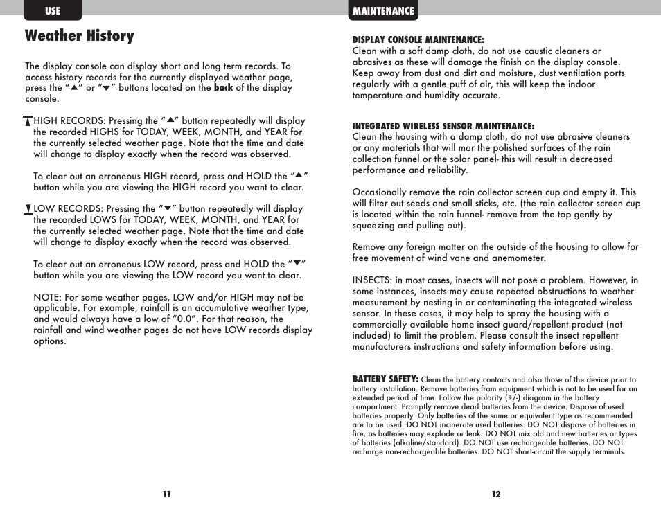 Weather history | AcuRite 01055 AcuLink Weather Station User Manual | Page 7 / 12