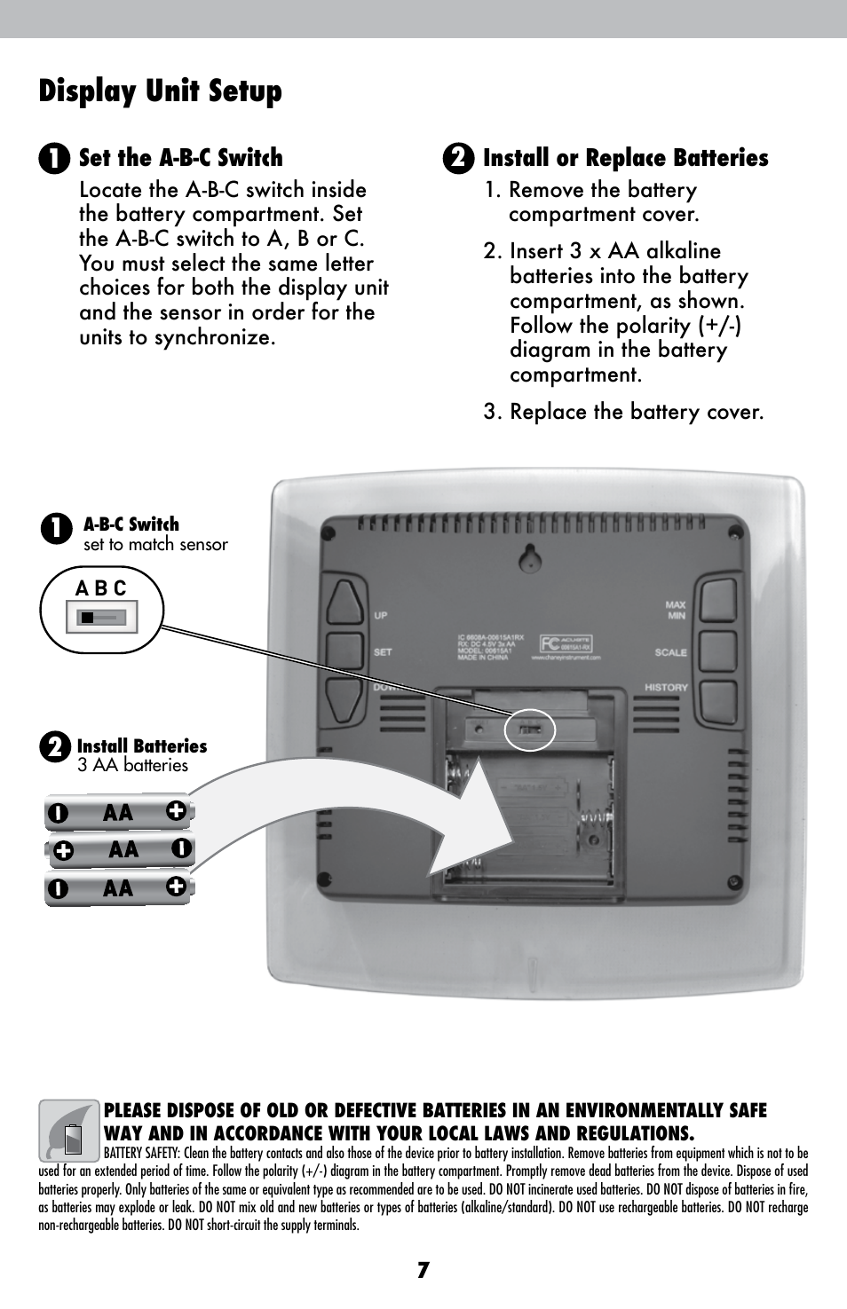 Display unit setup | AcuRite 00615 Weather Station User Manual | Page 7 / 18