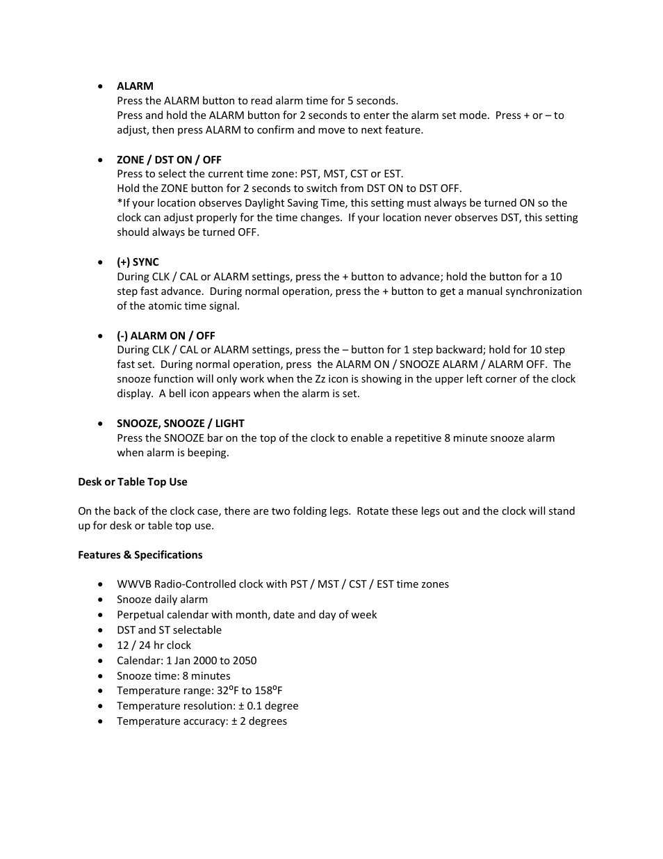 AcuRite 00562 Clock User Manual | Page 2 / 3