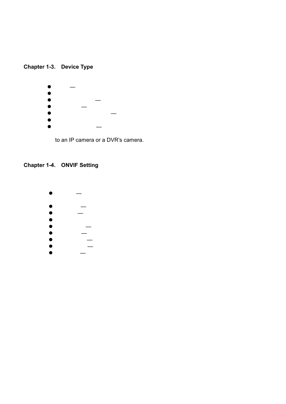 Chapter 1-3. device type, Chapter 1-4. onvif setting | Acumen AiM 108CH User Manual | Page 11 / 58
