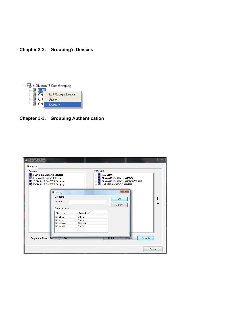 Chapter 3-2. grouping’s devices, Chapter 3-3. grouping authentication | Acumen AiM 108CH User Manual | Page 19 / 58