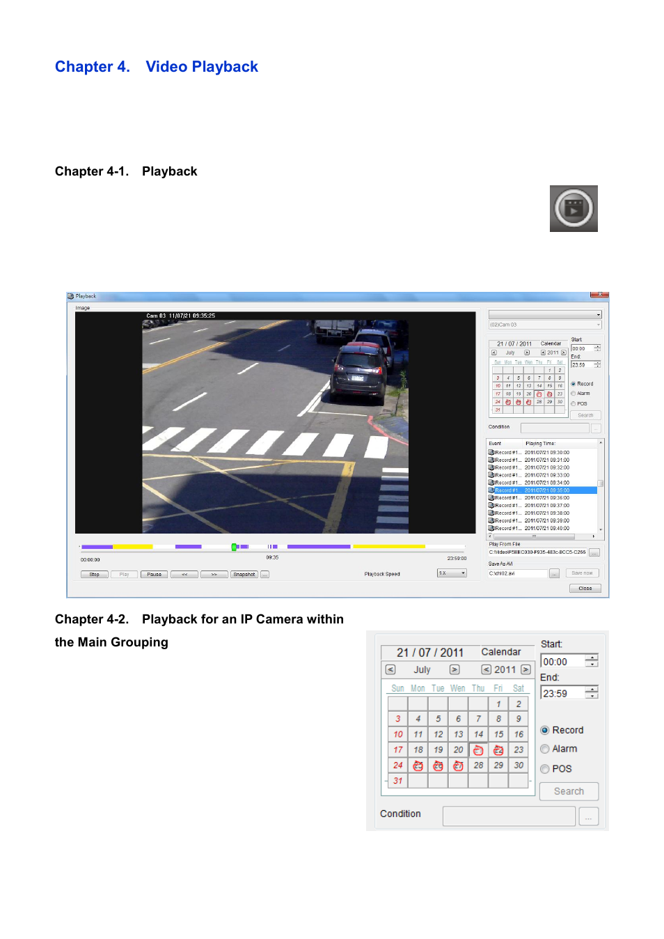 Chapter 4. video playback, Chapter 4-1. playback | Acumen AiM 108CH User Manual | Page 23 / 58