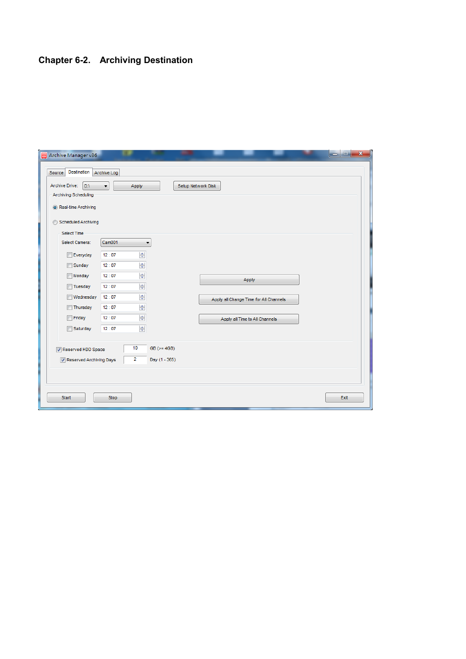 Chapter 6-2. archiving destination | Acumen AiM 108CH User Manual | Page 30 / 58