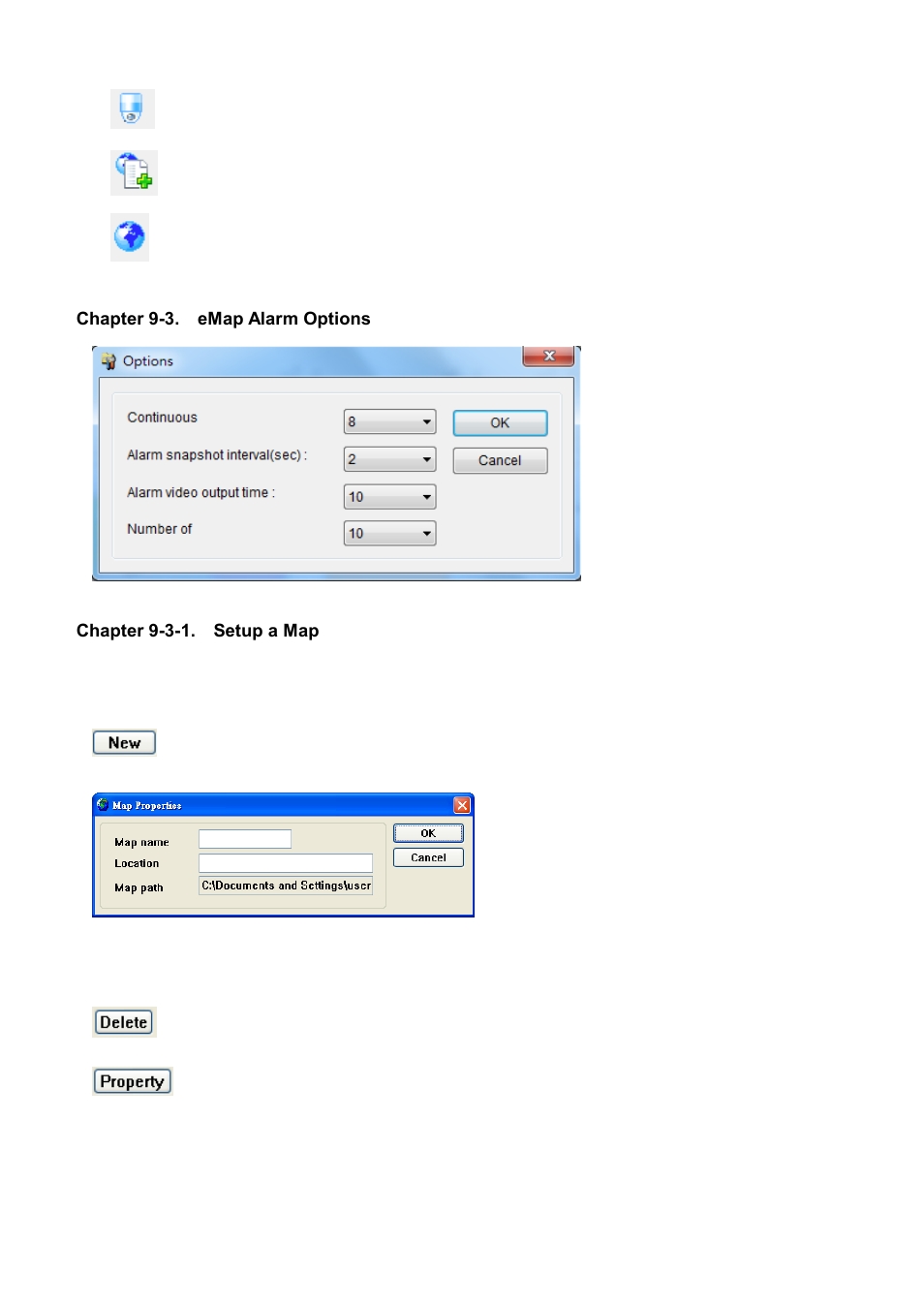 Chapter 9-3. emap alarm options, Chapter 9-3-1. setup a map | Acumen AiM 108CH User Manual | Page 41 / 58