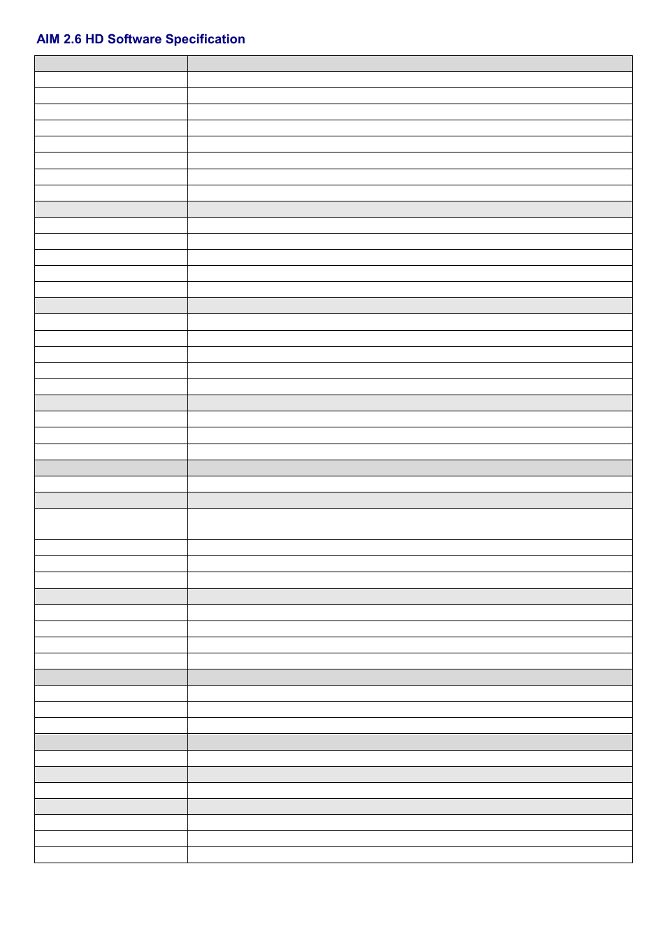 Aim 2.6 hd software specification | Acumen AiM 108CH User Manual | Page 57 / 58