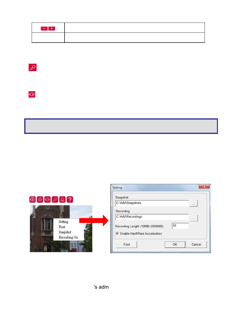 Chapter 3-2-4 two-way audio, Chapter 3-2-5 record in a local pc, Chapter 3-3 configuration | Chapter 3-3-1 server settings | Acumen AiP-P53N(45Y2B) User Manual | Page 14 / 38