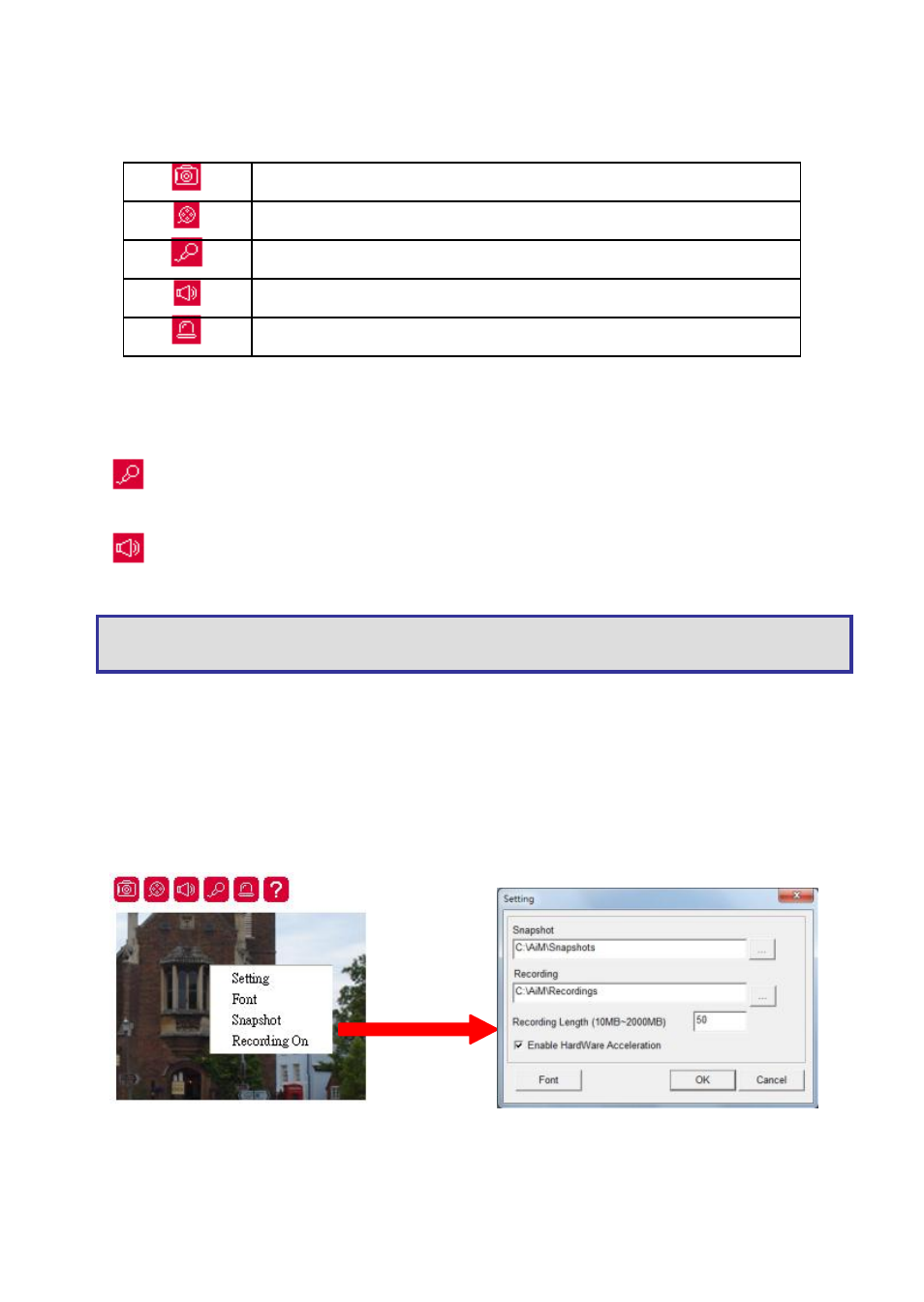 Chapter 3-2-3 camera control panel, Chapter 3-2-4 two-way audio, Chapter 3-2-5 record in a local pc | Chapter 3-3 configurations | Acumen AiP-I04Z User Manual | Page 13 / 33