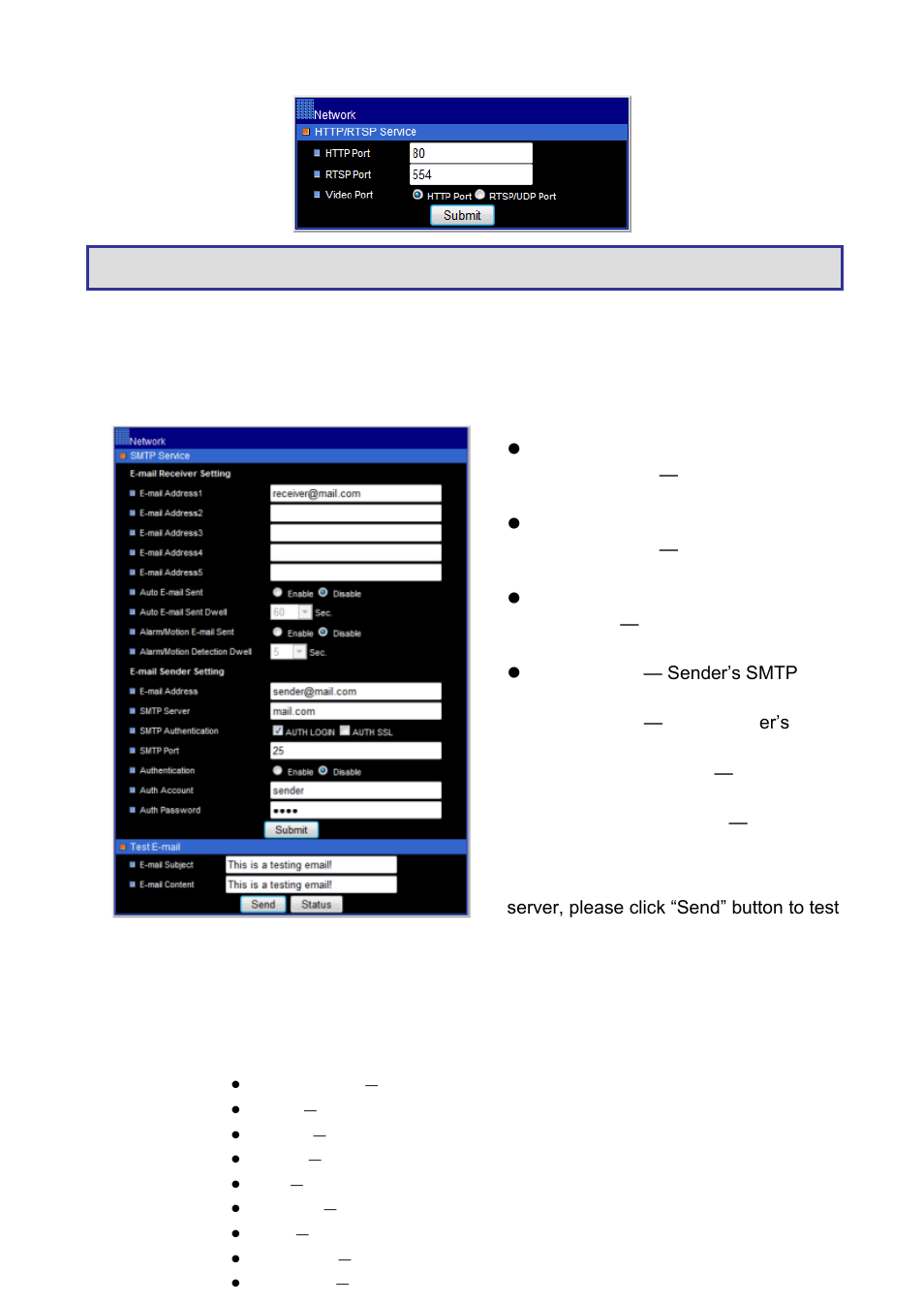 Chapter 3-4-4 smtp service, Chapter 3-4-5 ftp service | Acumen AiP-I04Z User Manual | Page 18 / 33