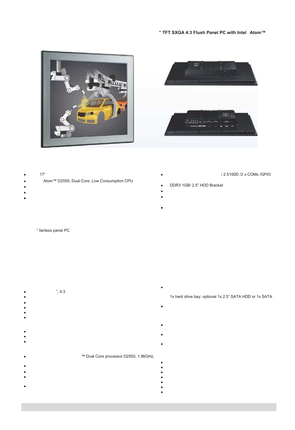 Acura Embedded AcuPanel 17 User Manual | 2 pages