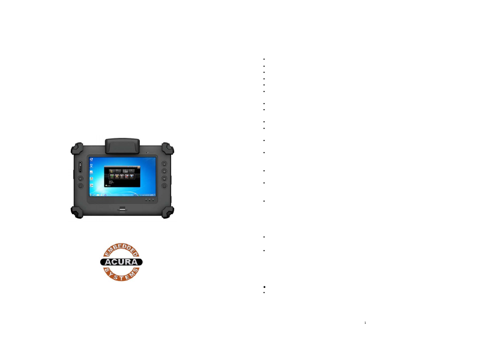 Acura Embedded AcuTab-M7 User Manual | 10 pages