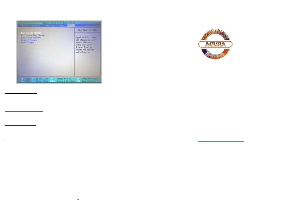 Exit control | Acura Embedded AcuTab-M User Manual | Page 10 / 10