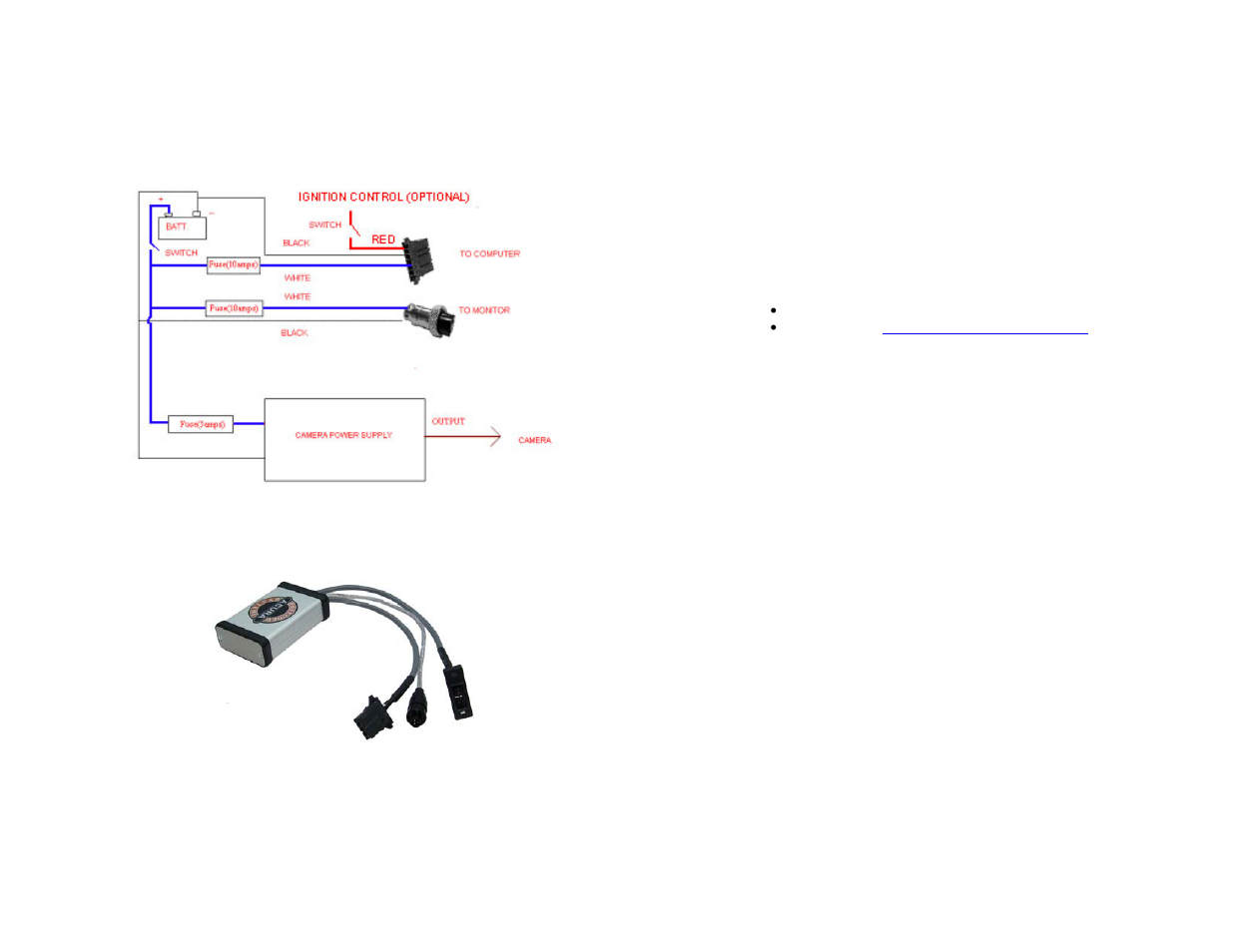 9 power brick- cv wiring diagram, Ignition controller (optional), Contact information | Acura Embedded PowerBrick-CV 3.1 User Manual | Page 7 / 8